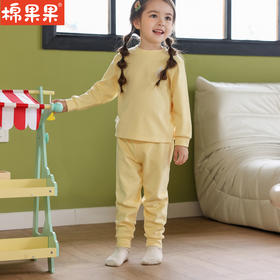 棉果果冬季新品内衣家居中小童80-130码3A抗菌暖姜套头套装M421302423714