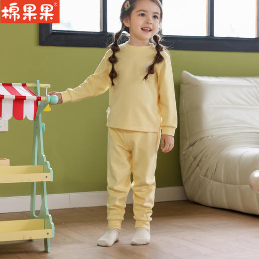 棉果果冬季新品内衣家居中大童140-1603A抗菌暖姜套头套装M421302423724 商品图1