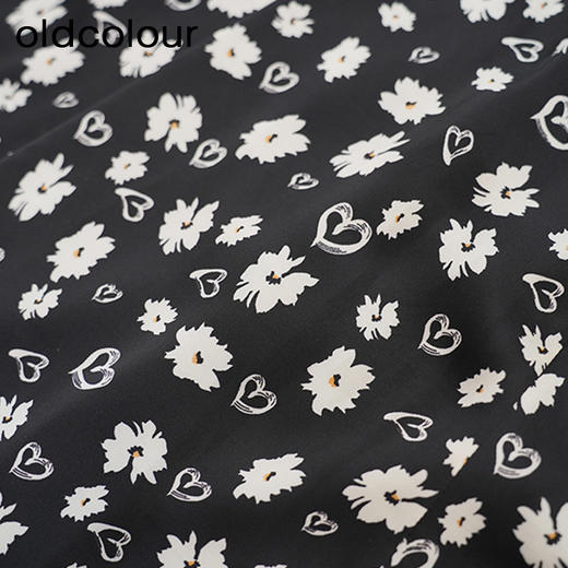 oldcolour碎花半身裙秋季新款复古高腰A字显瘦中长裙GO31063851 商品图2