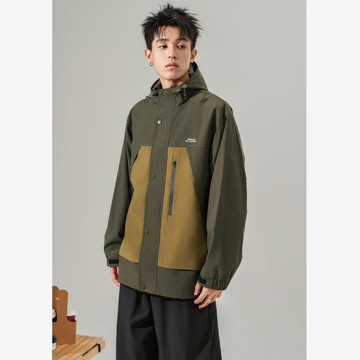 西遇韩版字母刺绣冲锋衣新款运动休闲外套宽松连帽夹克11932262 商品图0