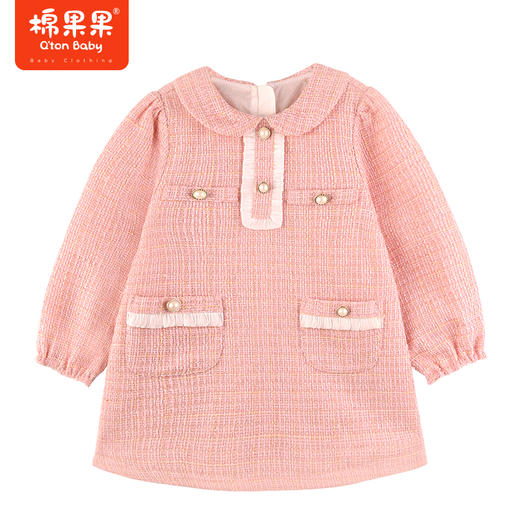 棉果果冬季新品女童小香风连衣裙M422700423620 商品图0