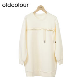 oldcolour中长款卫衣秋季新款设计感宽松显瘦圆领上衣女O34103454