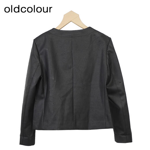 oldcolour美式复古皮衣帅气时尚直筒小个子短款外套女O34041439 商品图1