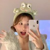 【网红明星同款发箍！青蛙发饰】毛绒大眼睛青蛙可爱卡通头箍发饰；弹性大 不夹头；搞怪卡通青蛙爱心毛绒发箍特价清仓 商品缩略图3