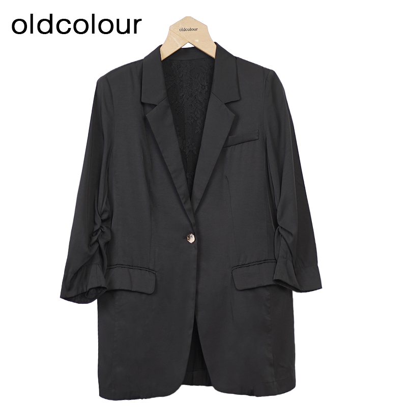 oldcolour休闲简约西装秋季新款宽松气质薄款外套女GO31048850