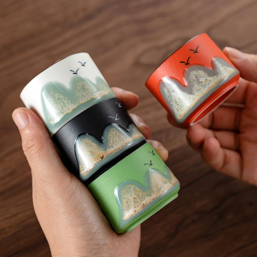 「四只礼盒装！国潮茶杯」创意节日礼品茶具单杯酒杯陶瓷茶碗品茗主人杯礼盒伴手礼餐饮用具 商品图1
