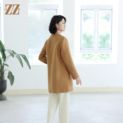 佐尔美秋冬新款 气质优雅鳞片羊毛双面呢大衣女E14SM09 商品图4