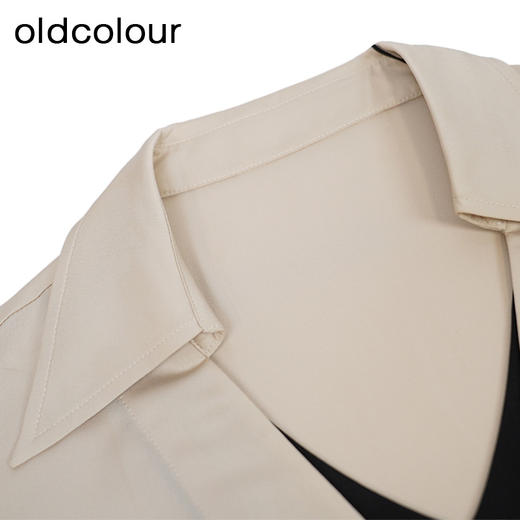 oldcolour通勤V领衬衫秋季新款高级感宽松长袖上衣女O32013204 商品图4