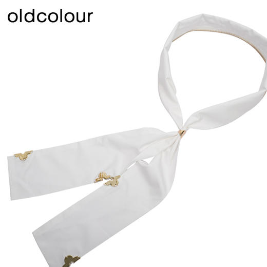 oldcolour白色简约衬衫秋季新款围巾领设计感通勤上衣女O33013367 商品图4