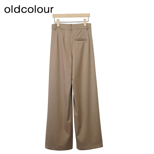 oldcolour高腰气质阔腿裤秋季新款简约宽松长款休闲裤女O33073383 商品图3