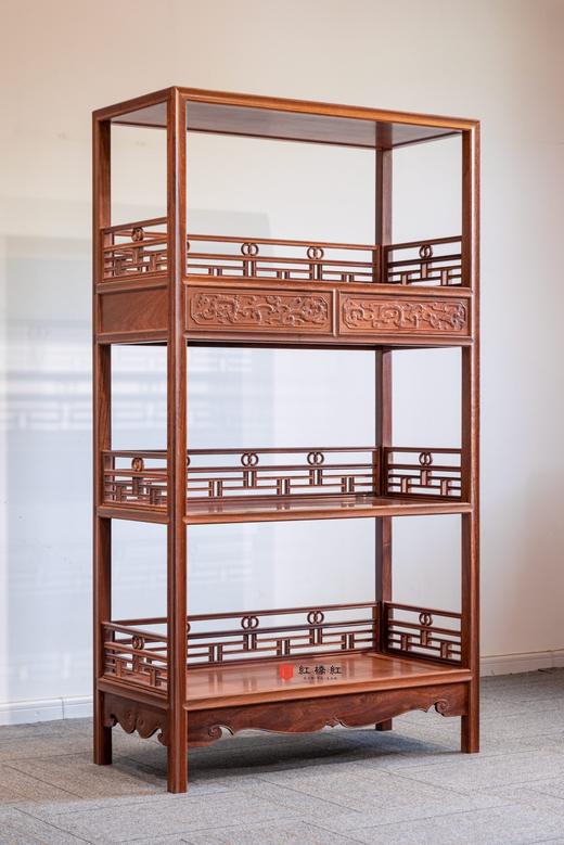 红桥红  家具严选  缅甸花梨（大果紫檀）【178 上博复刻品字栏杆 书架】 商品图2