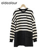 oldcolour条纹T恤洋装秋季新款设计感宽松显瘦短裙女O34103450 商品缩略图0