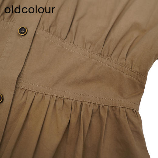 oldcolour高腰显瘦衬衫裙秋季新款A字显瘦披肩连衣裙女GO31103020 商品图2