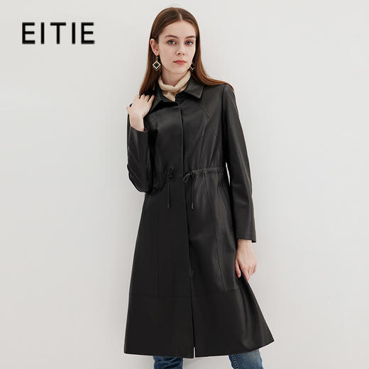EITIE爱特爱冬季新款气质修身显瘦中长款羊皮革大衣皮衣7293918 商品图0
