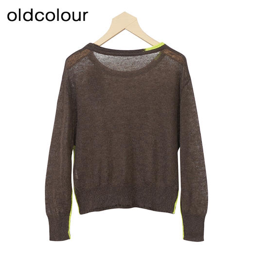oldcolour宽松套头针织衫春秋季新款休闲短款上衣女O32052237 商品图3