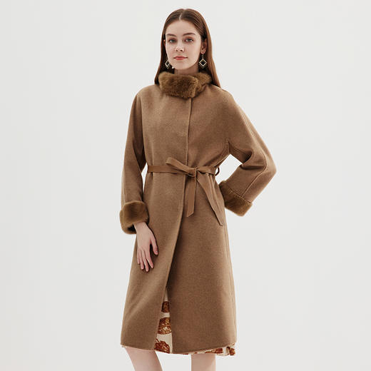 EITIE爱特爱冬季新款立领收腰显瘦百搭中长裙大衣外套7214932 商品图2