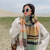 【时光倒流，复古格子围巾女】秋冬必备，百搭经典；双面加厚，融暖入肌；中长款披肩，时尚百变；学生围脖潮，潮流标杆。 商品缩略图3