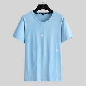 【新款DSK】夏季潮款字母印花圆领短袖大依优型短袖T恤胖子加肥弹力透气大码男装半袖