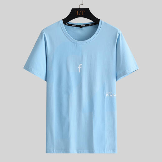 【新款DSK】夏季潮款字母印花圆领短袖大依优型短袖T恤胖子加肥弹力透气大码男装半袖 商品图0