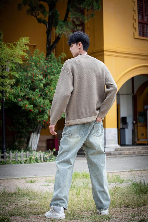 W332843188拼接圆领套头针织衫 商品图7