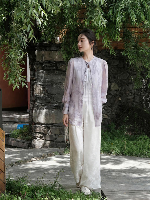 盛唐牡丹 |真丝乔其剪花纱女上衣 商品图2