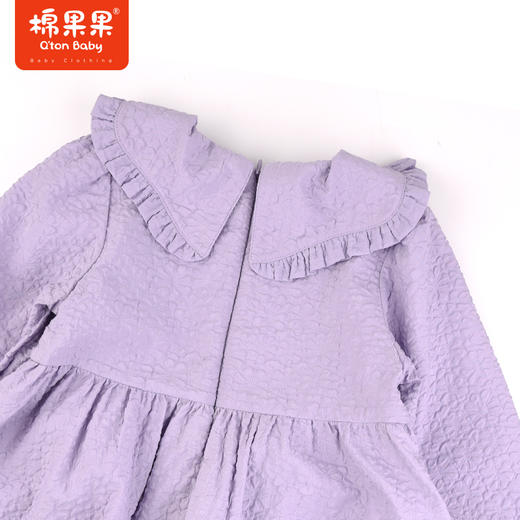 棉果果冬季新品女童水晶绒大翻领连衣裙M422700423612 商品图8