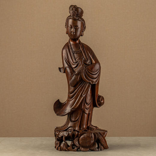 二十世纪 黄杨木雕观音像 商品图4