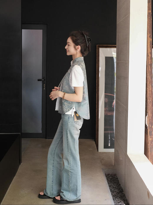 盛唐牡丹 |花锦缎喜鹊纹双面穿马甲 商品图6