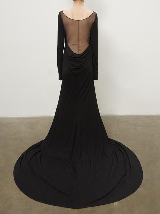 ranyepersonal｜dress 前镂空后背拼接弹力针织连衣裙 [ 黑BODY23DR01  ] 商品图3