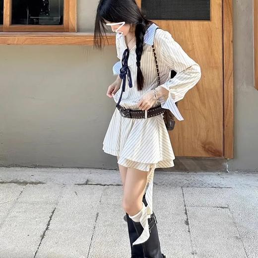 裁缝学苑AX133 长袖条纹衬衫裙纸样女装连衣裙子样板图裁剪样衣 商品图2