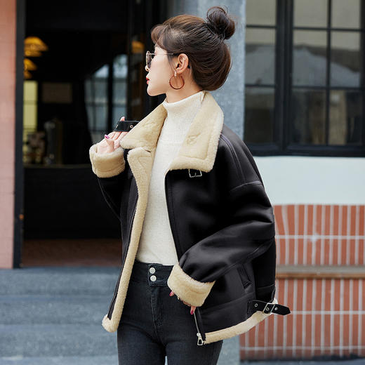 秋冬装新款，皮毛一体外套女HR-MEIQIN9216 商品图5