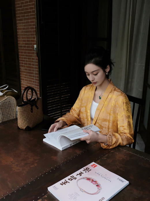 盛唐牡丹 |清明上河图女上衣 皇明黄 商品图2