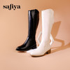 Safiya/索菲娅2023冬季新款显瘦尖头粗跟高筒西部骑士靴 SF34117402 商品缩略图6