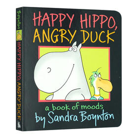 开心的河马 生气的鸭子 英文原版 Happy Hippo Angry Duck 情绪管理早教绘本 儿童英语启蒙纸板书 睡前故事图画书 英文版进口书籍