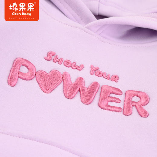 棉果果冬季新品女童连帽套头加绒卫衣M422182423615 商品图2