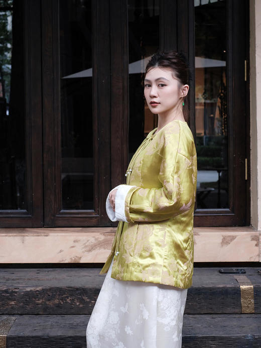 微瑕秒杀| 盛唐牡丹 |芙蓉翠鸟真丝外套(夹棉) [特价品](特殊商品不退不换) 商品图4