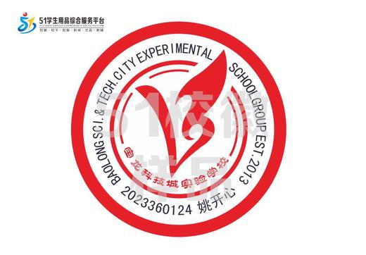 定制深圳市龙岗区宝龙科技城实验学校熨烫校徽贴胸章可缝制包邮51 商品图0