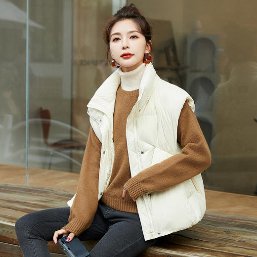 冬季新款，白鸭绒潮流时尚羽绒马甲外套女HR-MEIQIN9217 商品图3