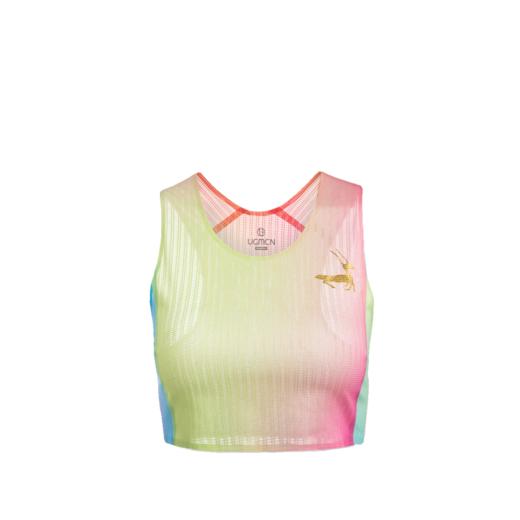 优极UG 女款 “蜻蜓”炫彩短款竞速跑步背心（金标） 商品图3