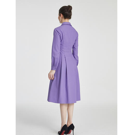 司歌修身衬衫式连衣裙长袖显瘦端庄A881254 商品图3