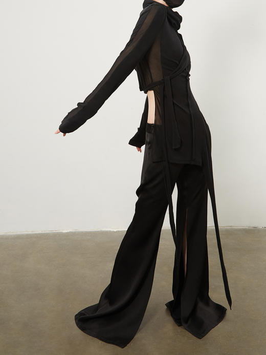 ranyepersonal｜top 绑带多种系法堆领羊毛打底衫 [ 黑BODY23TO03 ] 商品图0