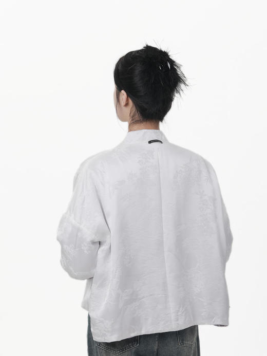 盛唐牡丹|香芋紫绣花丝绒两面穿棉服 商品图6