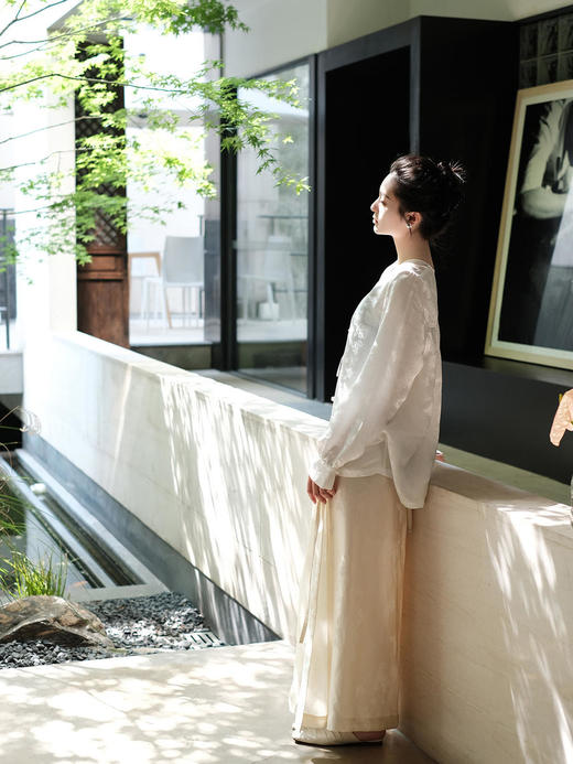 盛唐牡丹 | 真丝提花花香引蝶一片式半裙(不夹棉) 商品图6