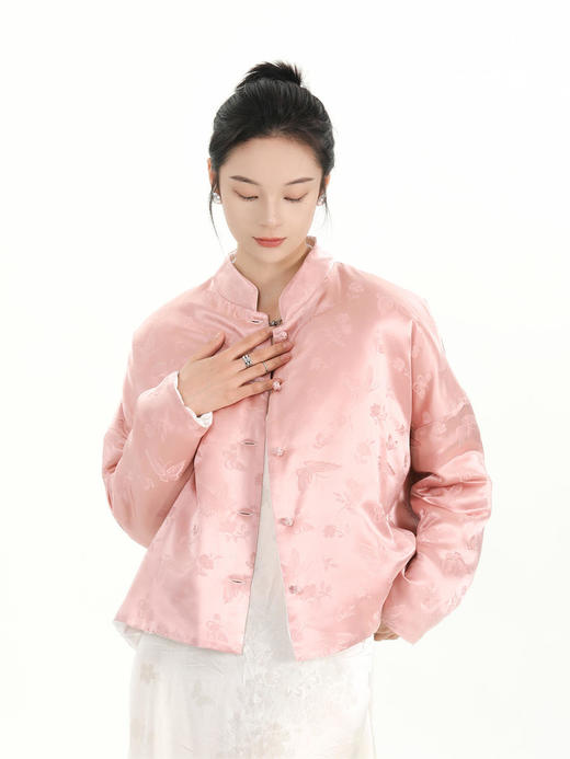 盛唐牡丹 |真丝蝴蝶双面穿外套(落肩夹棉) 商品图9