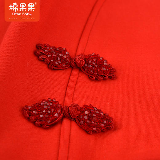 棉果果春季新品中国红女童中国风大毛圈套头卫衣M522180423651 商品图2