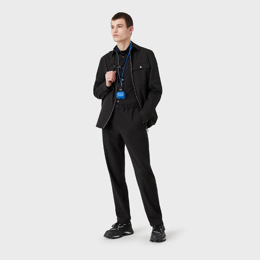 【一】EMPORIO ARMANI 阿玛尼 男士棉质刺绣徽标长袖衬衫 黑色 8N1C09 1NI9Z 0999 商品图3