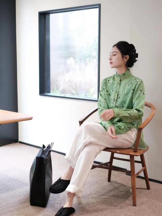 微瑕秒杀 |盛唐牡丹 |文竹真丝花瓣领衬衫[特价品](特殊商品不退不换) 商品图10