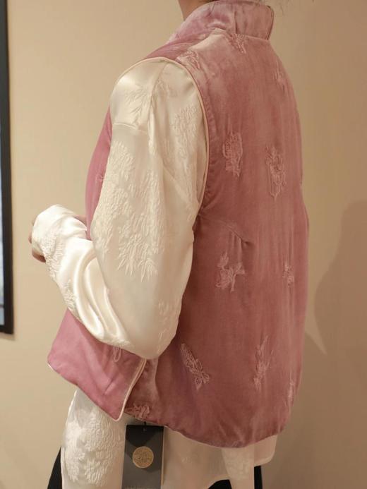 盛唐牡丹 |双面穿真丝丝绒绣花马甲（不夹棉） 商品图2