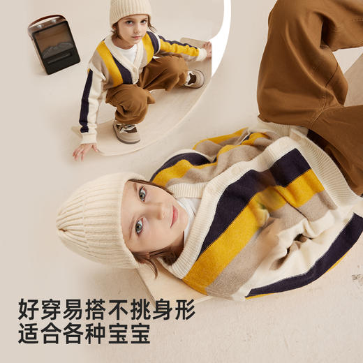 【柔软北极绒纱线】V领条纹开衫毛衣PQMY2322 商品图3