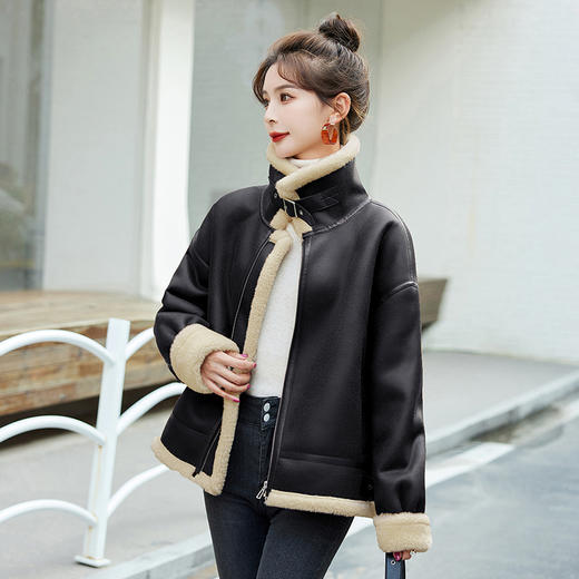 秋冬装新款，皮毛一体外套女HR-MEIQIN9216 商品图4